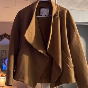 Anthropologie Camel Draped Blazer